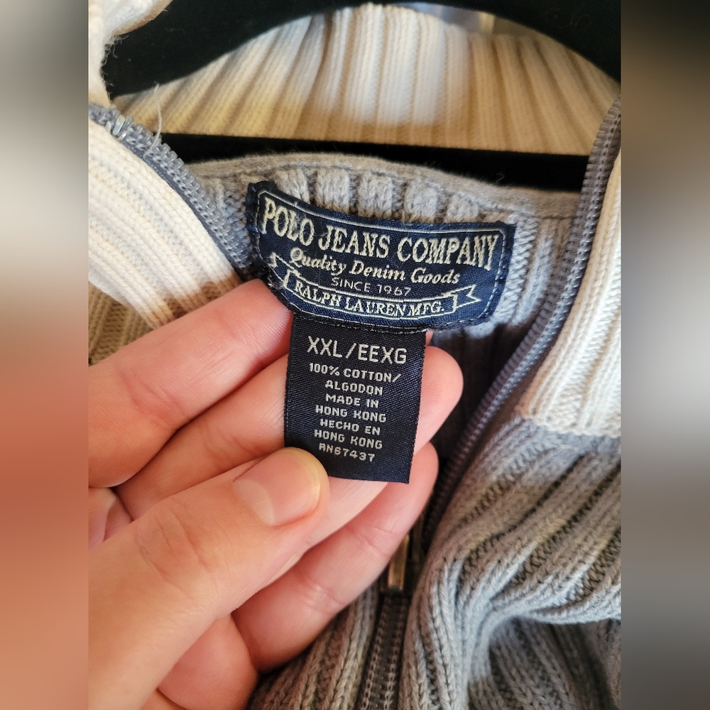 Vintage Polo Ralph Lauren Polo Jeans Co. U.S.A. Quarter Zip Sweater Size XXL - Picture 5 of 15